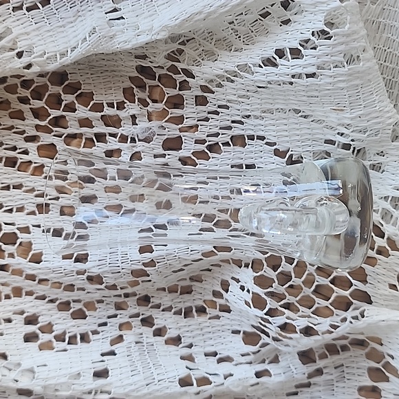 Vintage Floral Etched Glass Small Handled Bud Vase - Picture 7 of 8